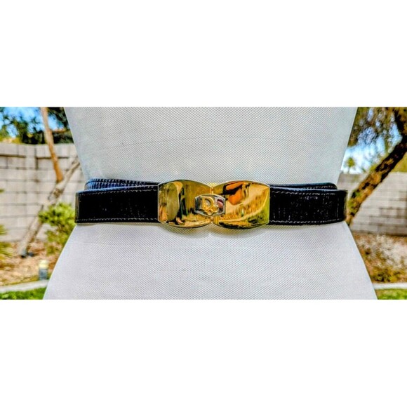 Vintage Petite Christian Dior Logo Gold tone 3" Belt Buckle Made in Spain EUC - Picture 1 of 10